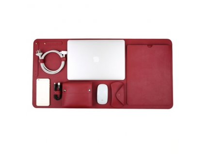 1722 innocent luxury pu leather 5 in 1 set for macbook pro retina 15 red