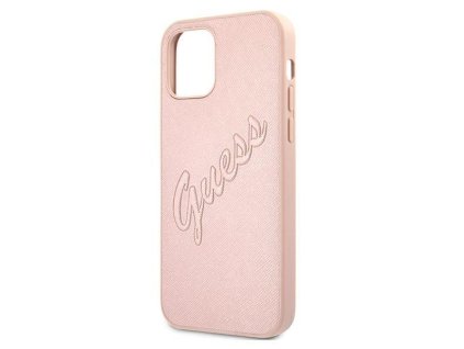 19050 guess saffiano script case iphone 12 pro max pink