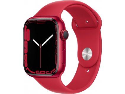 apple watch series 7 gps 45mm pouzdro z cerveneho hliniku s cervenym sportovnim reminkem 216193 266521