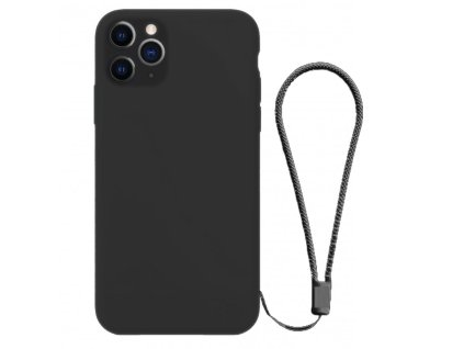 5991 liquid silicone case with lanyard iphone 11 pro max black