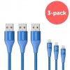 1248 innocent flash fastcharge lightning cable 1 5m 3 pack blue