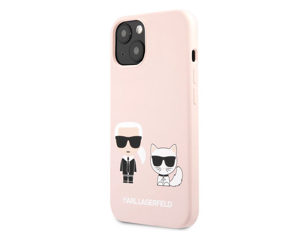 Karl Lagerfeld and Choupette Liquid Silicone Case iPhone 13 mini - Pink