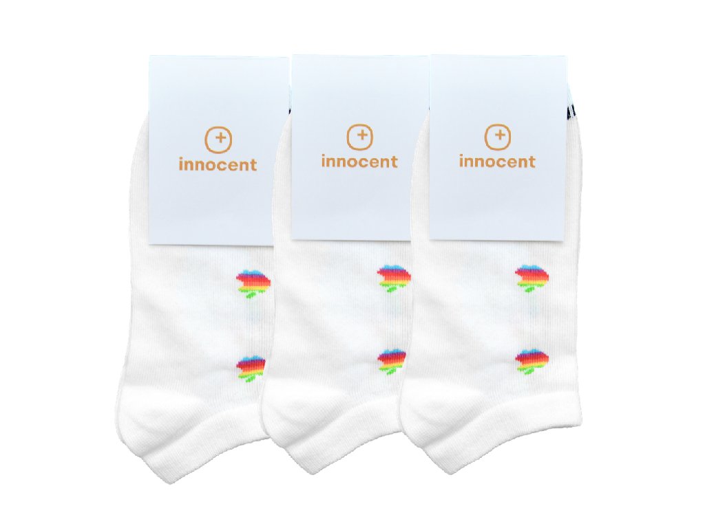 Innocent Mini iSocks Apple Retro 8bit 3-pack White - Size: 37-41