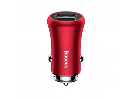 Baseus Gentleman 4.8A Dual-USB Car Charger - Red