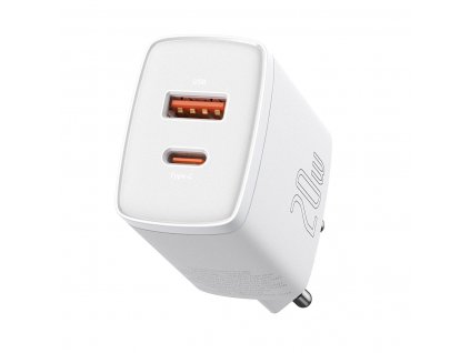 Baseus Compact Quick Charger USB+ USB-C 20W - White