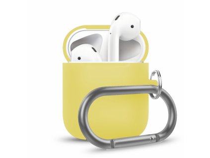 2073 innocent california silicone airpods case with carabiner yellow