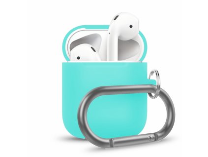 2082 innocent california silicone airpods case with carabiner mint
