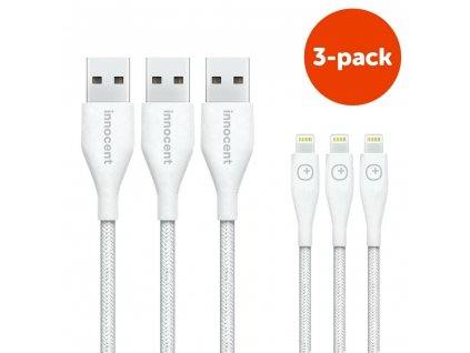 3699 innocent magic duratek lightning cable 1 5m 3 pack white