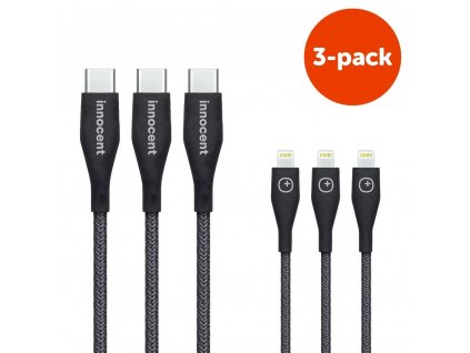 Innocent Magic DuraTek USB-C to Lightning 18W PD Cable 1,5m 3-pack