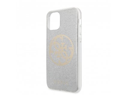 4359 guess 4g glitter circle case iphone 11 pro silver