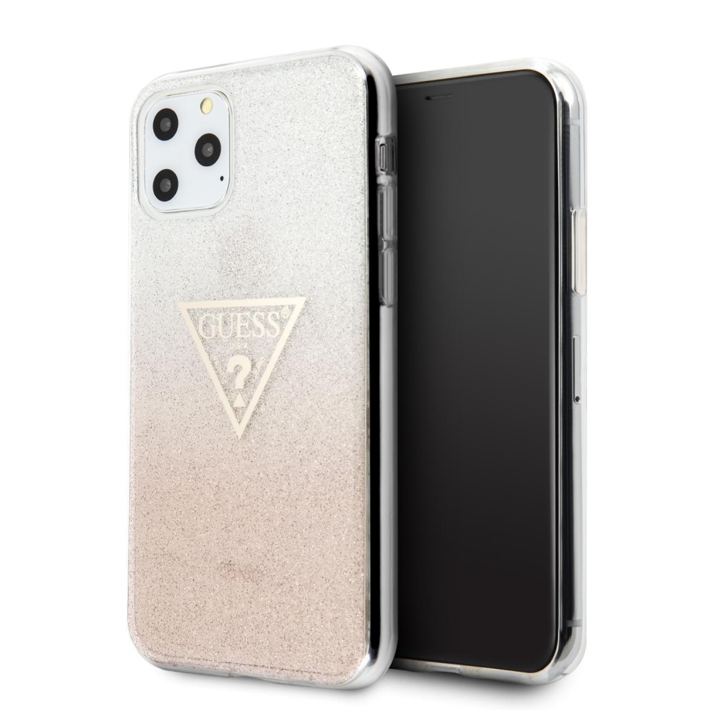 Guess Solid Glitter Case iPhone 11 Pro Max - Rose Gold