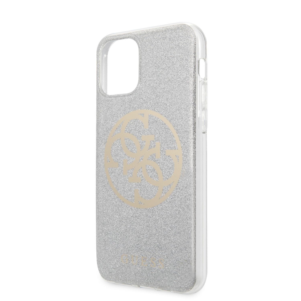 Guess 4G Glitter Circle Case iPhone 11 Pro - Silver
