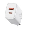 Baseus Compact Quick Charger USB+ USB-C 20W - White