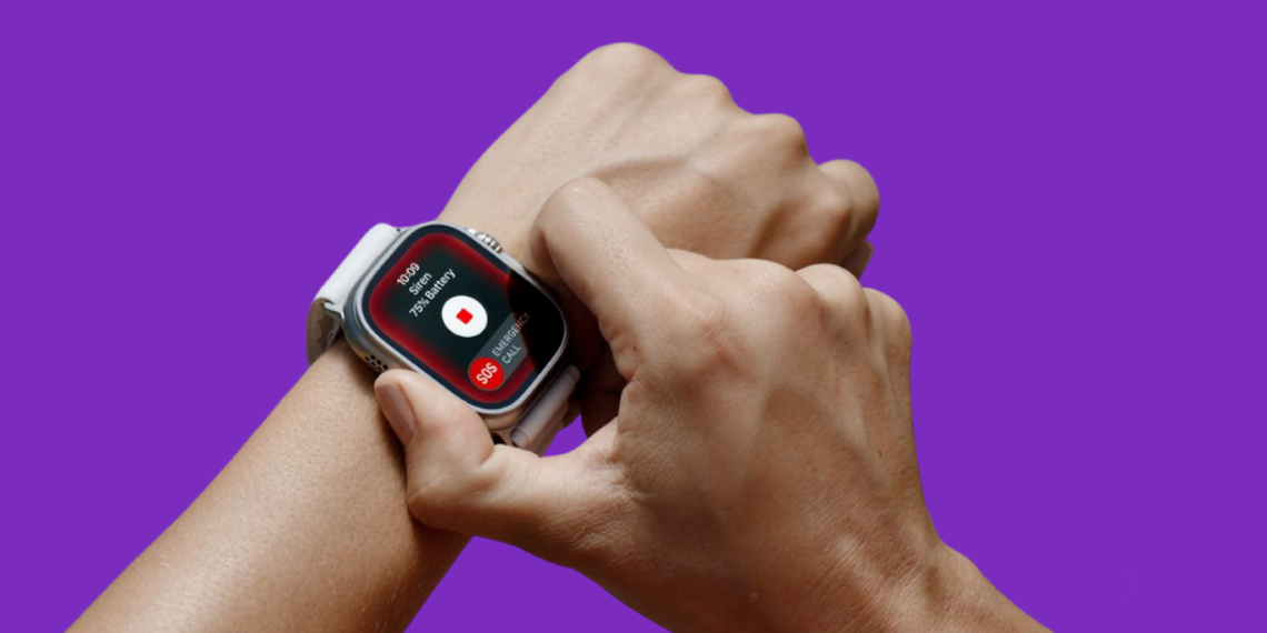 Jak korzystać z syreny alarmowej w Apple Watch Ultra, aby wezwać pomoc?