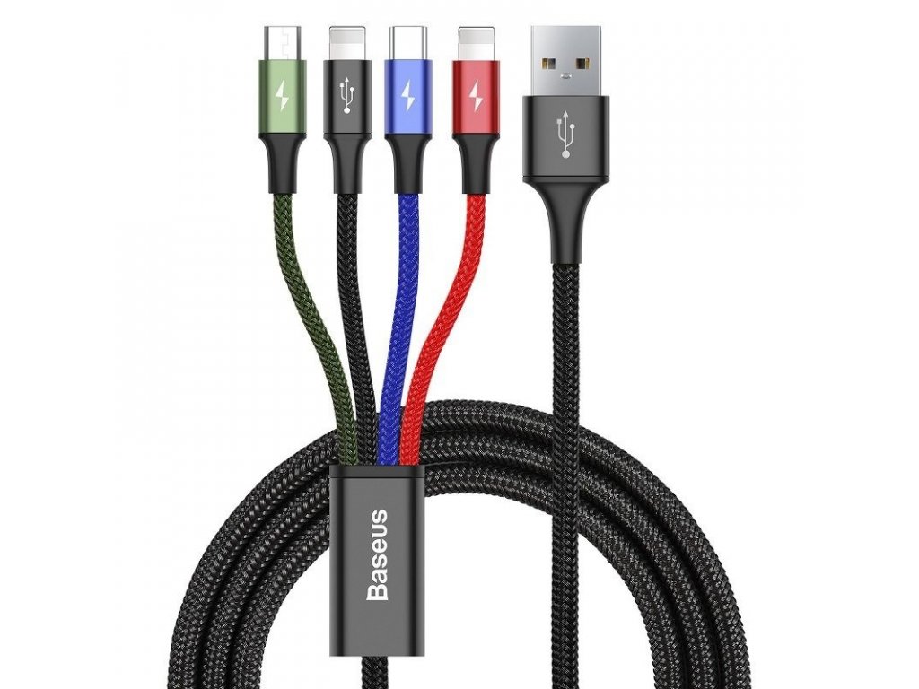 eng pl Kabel USB Baseus Fast 4w1 USB C 2x Lightning Micro 3 5A 1 2m czarny 15963 8
