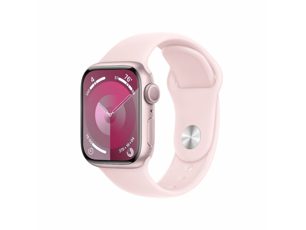 apple watch series 9 gps 41mm pink aluminum light pink sport band pdp image position 1 en us 1