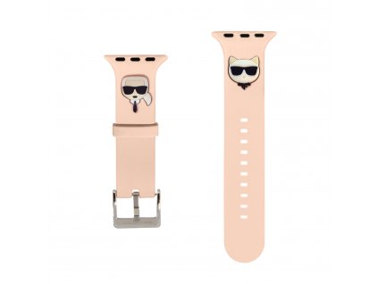 19701 naramok na hodinky apple watch karl lagerfeld karl and choupette head 42 44 45 49 mm ruzovy