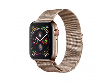 apple watch series 4 gold stainless steel case with gold milanese loop