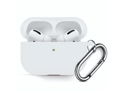 3123 innocent california silikonove puzdro na airpods pro s karabinkou biele