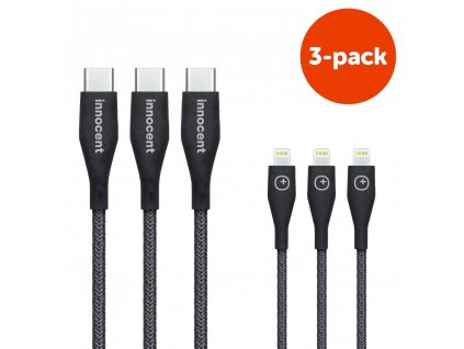 3717 innocent magic duratek usb c na lightning 18w pd kabel 1 5 m 3 pack