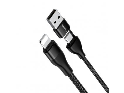 4812 baseus 2in1 dual cable usb a type c to lightning 18w 1m
