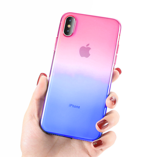 Etui Innocent Rainbow do iPhone'a XS Max - Różowo - Niebieskie