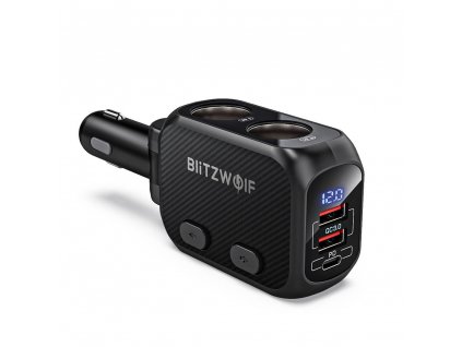 eng pl BlitzWolf BW CLA1 Dual Cigarette Lighter Splitter 2xUSB USB C 150W black 21554 1