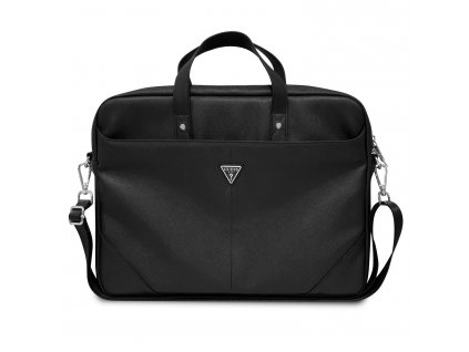 22593 taska na pocitac guess saffiano triangle logo 15 16 cierna