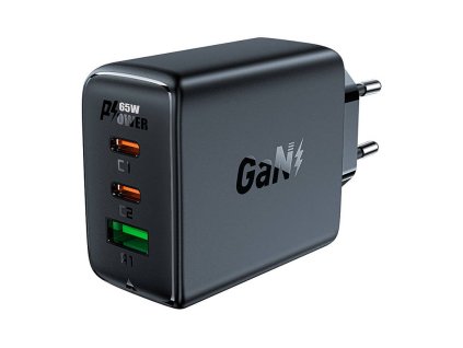 rom pl Încărcător de perete Acefast A41 2x USB C USB GaN 65W negru 28371 1