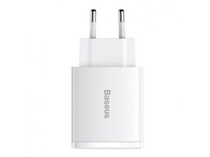 slo pm Încărcător de rețea Baseus Compact Quick Charger 2xUSB USB C PD 3A 30W alb 21668 2