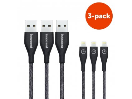 Innocent Magic DuraTek Lightning Cable 1,5m 3-pack - Black