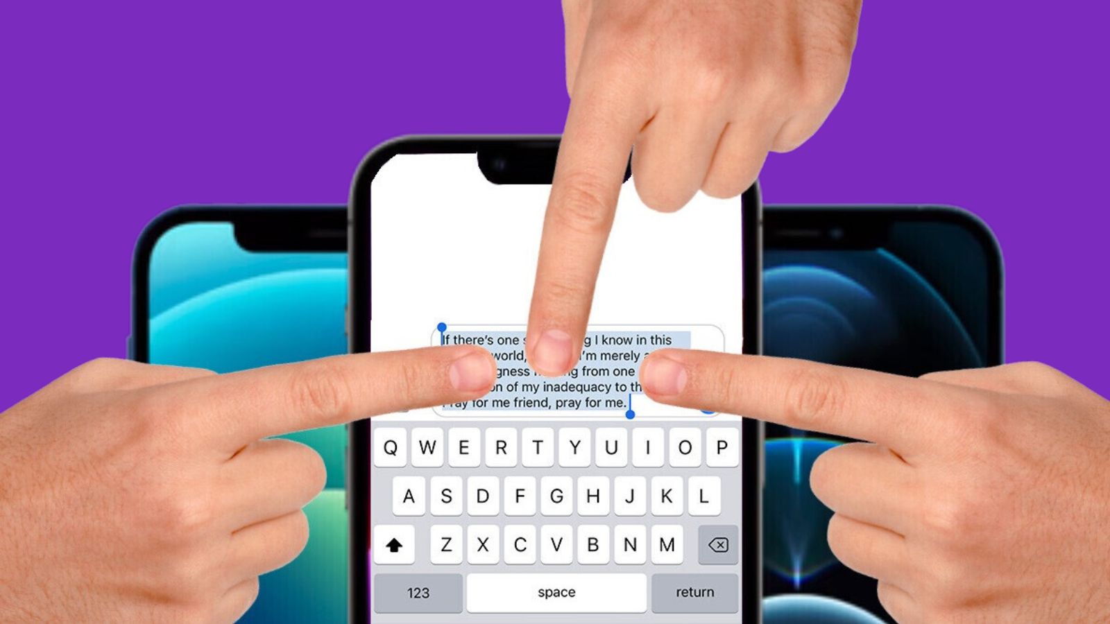 V systéme iOS môžete vybrať všetok svoj napísaný text trojitým klepnutím