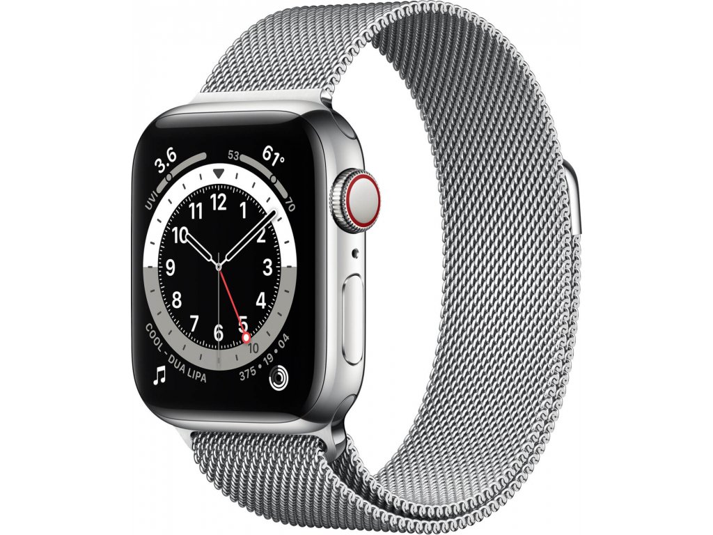 apple apple watch series 6 gps cellular 44mm silver stainless steel case with silver 14798817110448