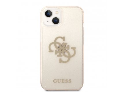 Guess TPU Big 4G Full Glitter Obal na iPhone 14 - Gold