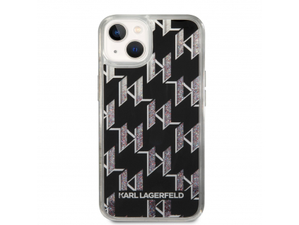 Case Karl Lagerfeld Monogram Liquid Glitter pre iPhone 14 - Čierny