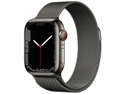 apple watch series 7 gps cellular 41mm pouzdro z grafitove sede oceli s grafitovym milanskym tahem 216892 269341