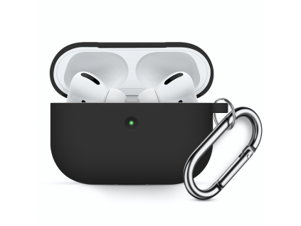 Silikónové puzdro Innocent California AirPods Pro s karabínou - čierne