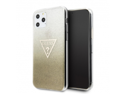 Guess Solid Glitter Obal iPhone 11 Pro Max - Gold