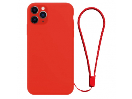 Liquid Silicone Case with Lanyard iPhone 11 Pro Max - Červený