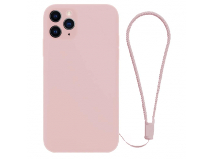 Liquid Silicone Case with Lanyard iPhone 11 Pro Max - Ružový