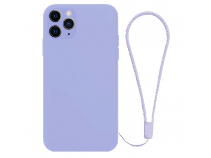 Liquid Silicone Case with Lanyard iPhone 11 Pro Max - Levanduľový