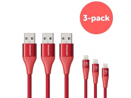 Innocent Flash FastCharge Lightning Cable 1,5m 3-pack - Red