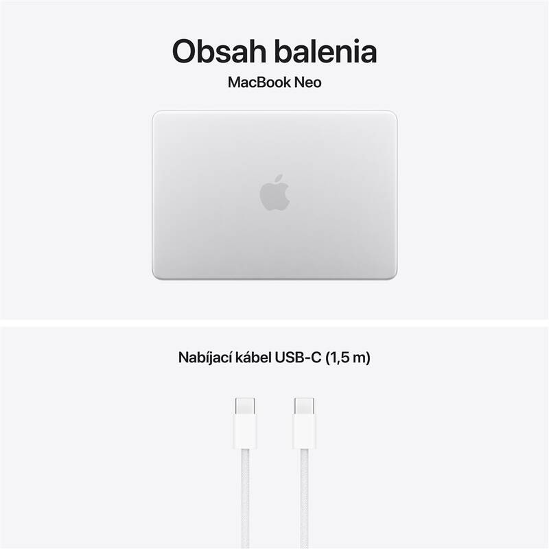 Apple MacBook Neo 13" A18 Pro, 6× CPU, 5× GPU, 8 GB, 256 GB - Silver - MHFA4SL/A