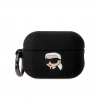 Karl Lagerfeld 3D logo NFT Karl Head Silikónové puzdro pre Airpods Pro (2022) - čierne