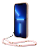 Guess PC/TPU Camera Outline Translucent Case with Lanyard for iPhone 14 Plus - Pink