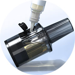 Boční plnění cartridge Joyetech eGo AIO AST Pod e-liquidem