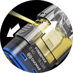 Plnění Pod Cartridge REXA DuoMax e-liquidem shora