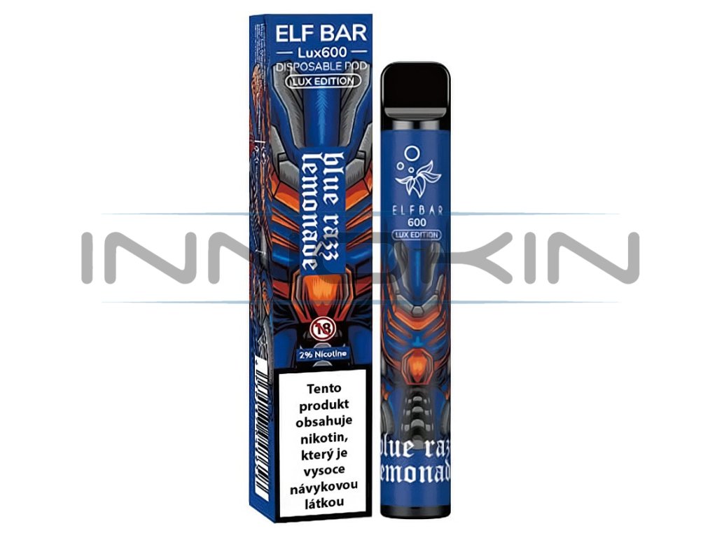 Elf Bar 600 Lux Edition - 20mg - Blue Razz Lemonade (Chladivá borůvkovo-malinová limonáda), produktový obrázek.