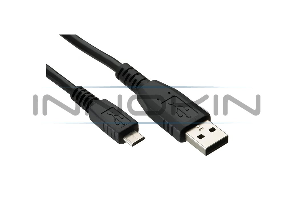 Univerzální USB-MICRO USB kabel černý, produktový obrázek.