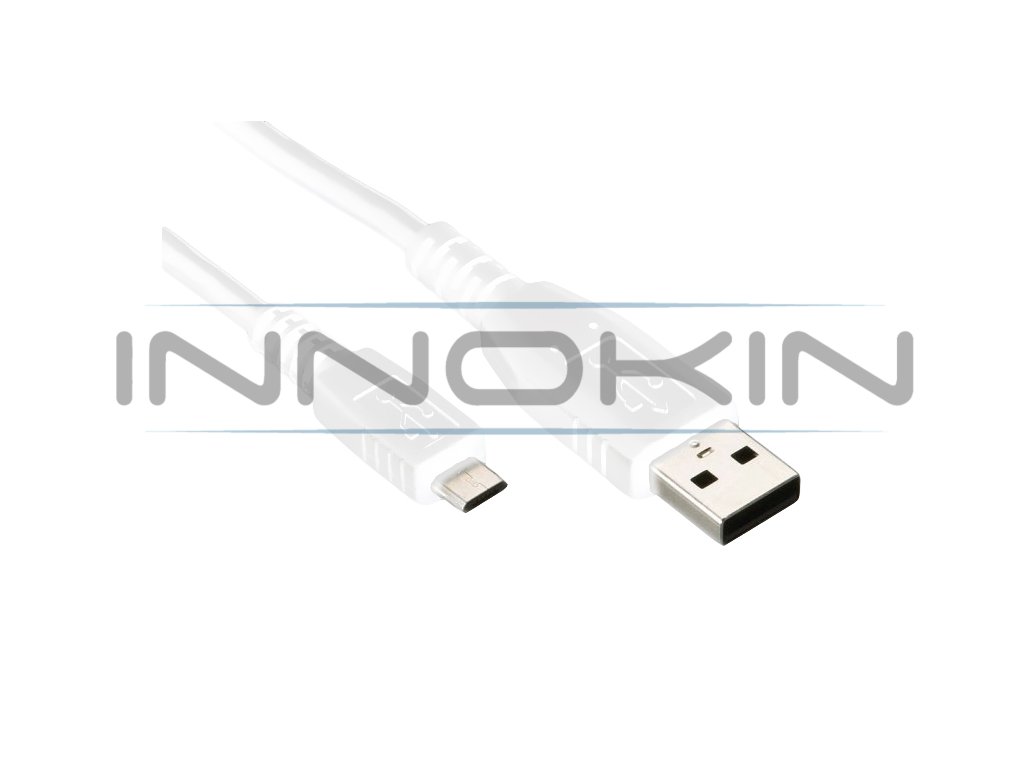 Univerzální USB-MICRO USB kabel bílý, produktový obrázek.